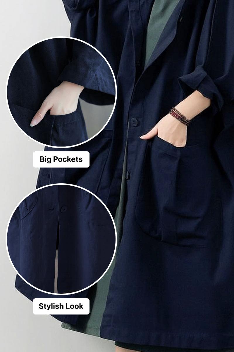 One Size Fits All Oversized Water-Resistant Windbreaker Jacket