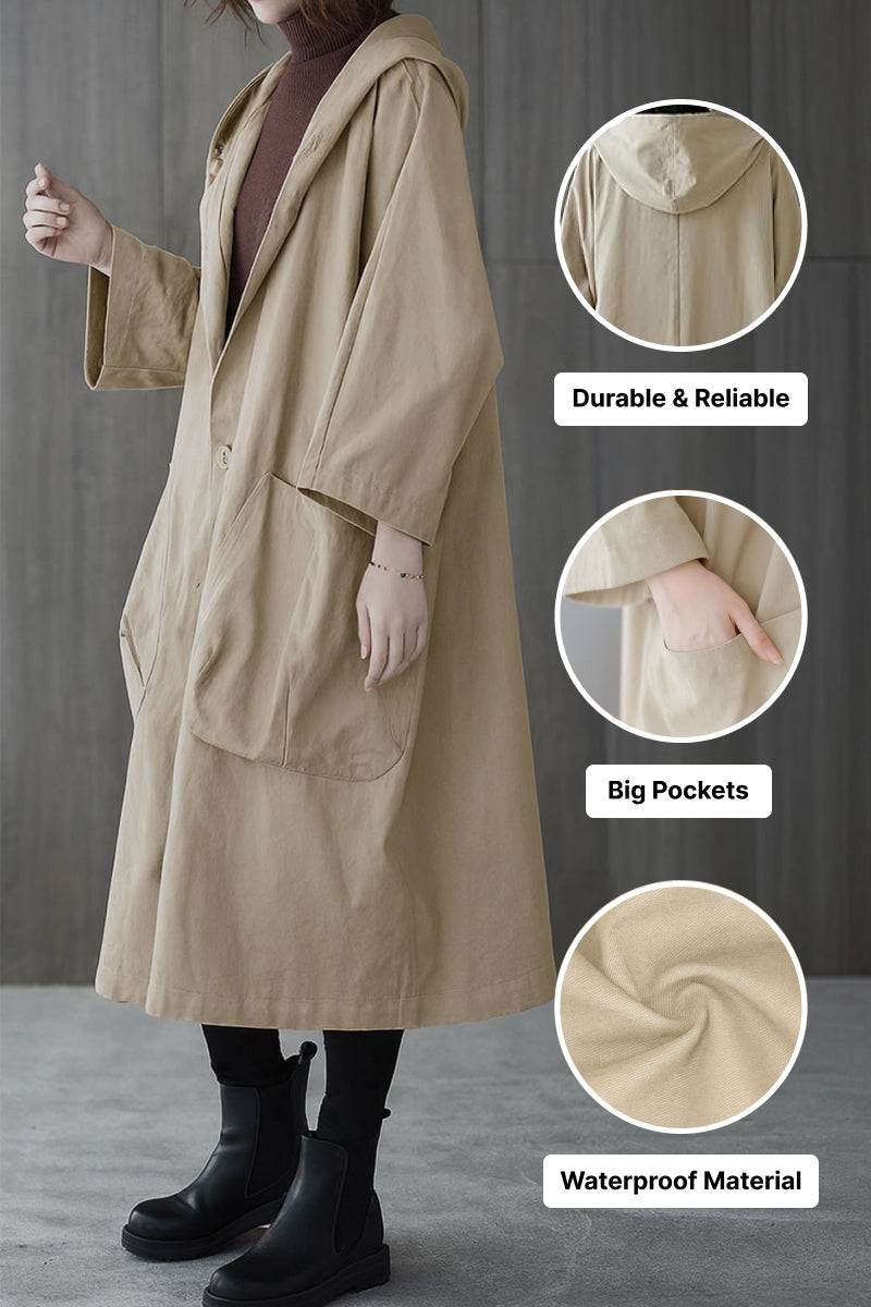 One Size Fits All Oversized Water-Resistant Windbreaker Jacket