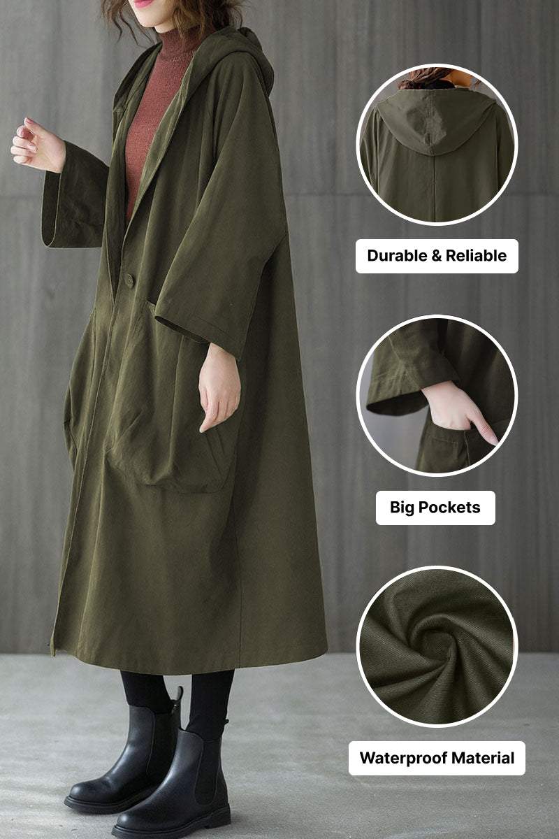 One Size Fits All Oversized Water-Resistant Windbreaker Jacket
