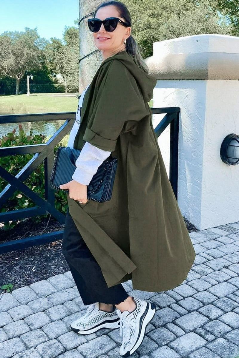 One Size Fits All Oversized Water-Resistant Windbreaker Jacket