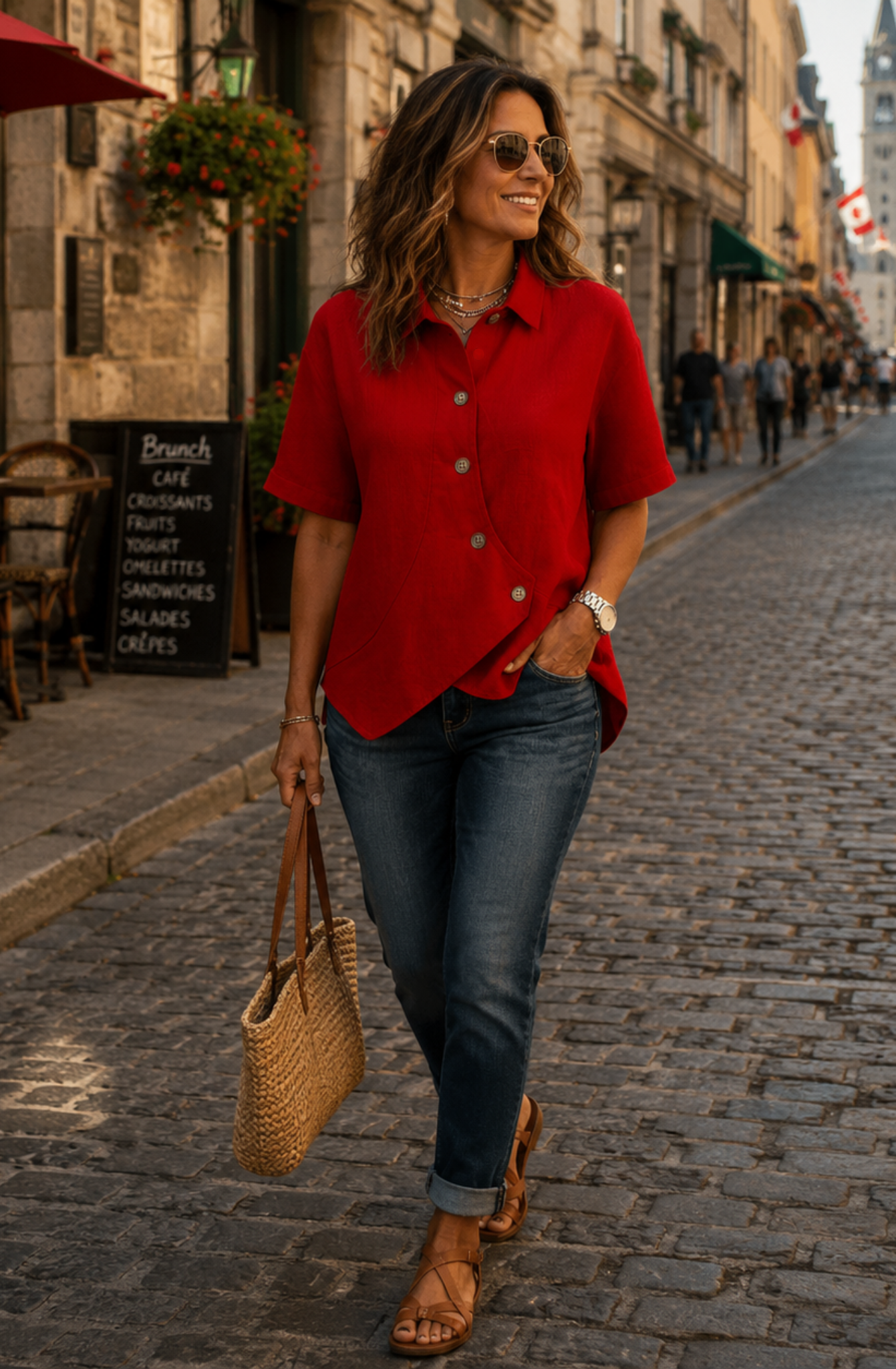 Elena™ The Asymmetric Button Blouse