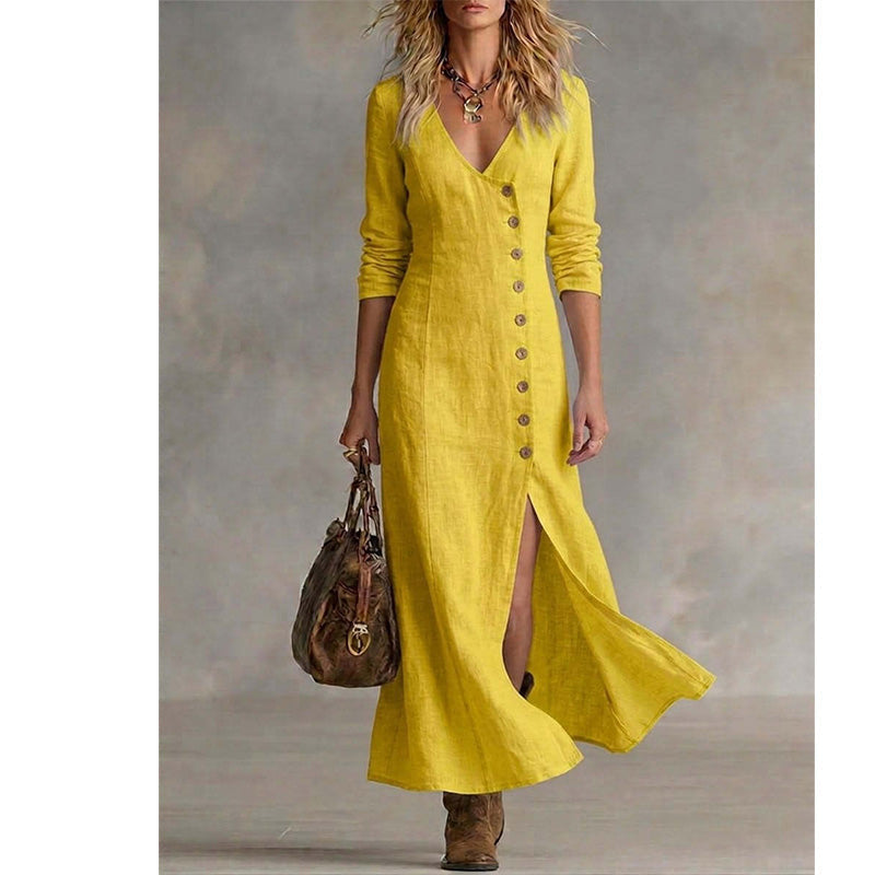 Rochie cămașă cu mânecă lungă, inspirată de stilul vintage