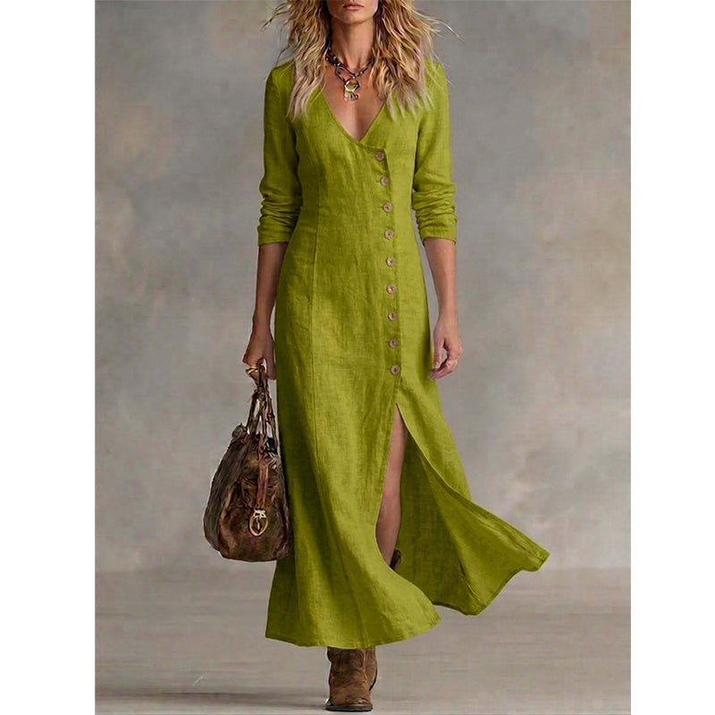 Rochie cămașă cu mânecă lungă, inspirată de stilul vintage